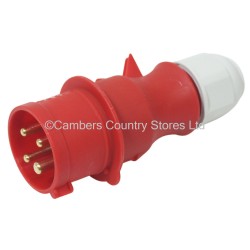 Three Phase Site Plug Red 415v 16 Amp 4 Pin