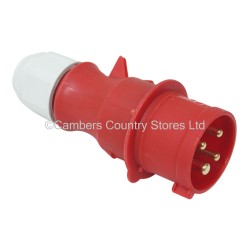 Three Phase Site Plug Red 415v 16 Amp 4 Pin