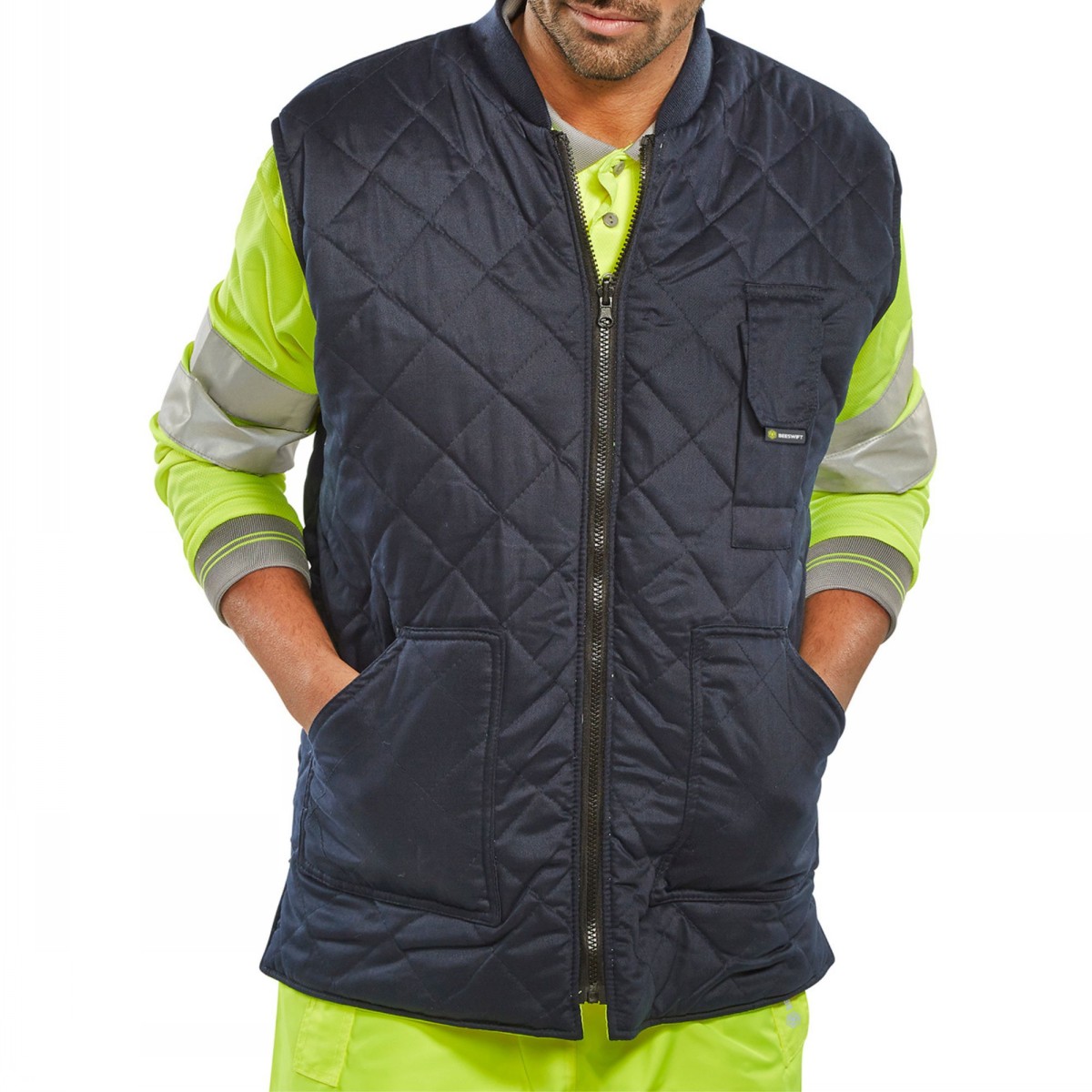 B Seen High Visibility Gilet Waistcoat - Image 2