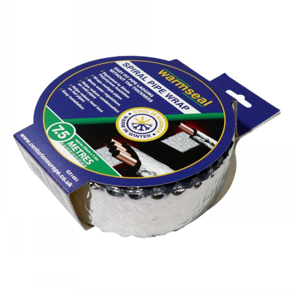 Warmseal Spiral Insulation Pipe Wrap 50mm x 7.5m - Image 3