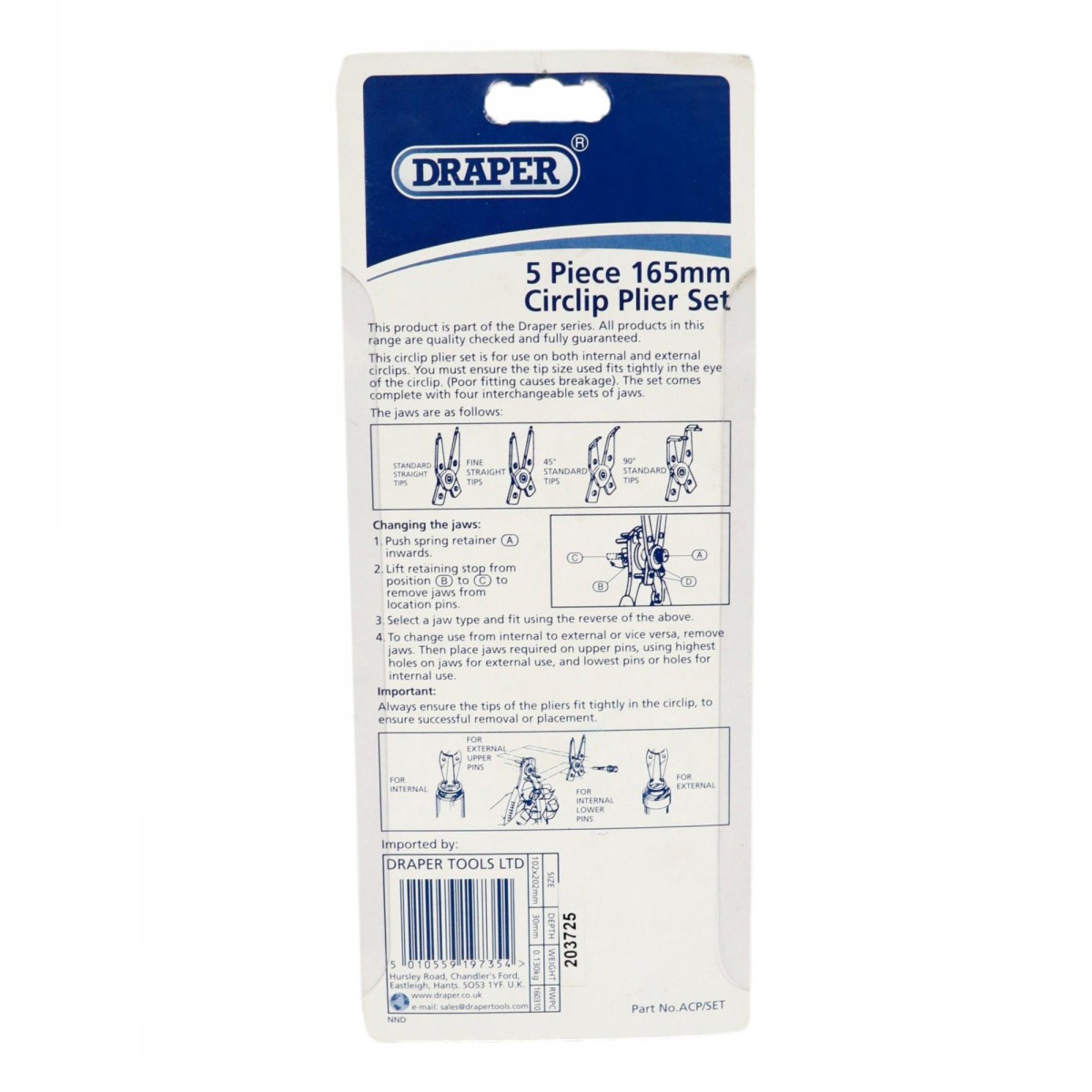 Draper Circlip Pliers Set 5 Piece - Image 2