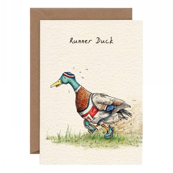 Bewilderbeest Greeting Card Runner Duck
