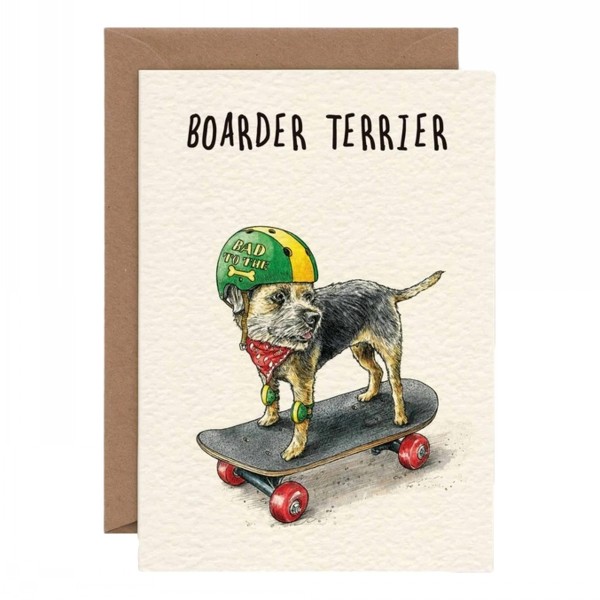 Bewilderbeest Greeting Card Boarder Terrier