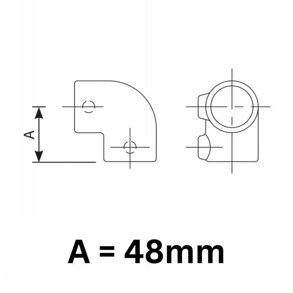 Tubeclamp Galvanised Steel Fitting 90° Elbow - Image 2