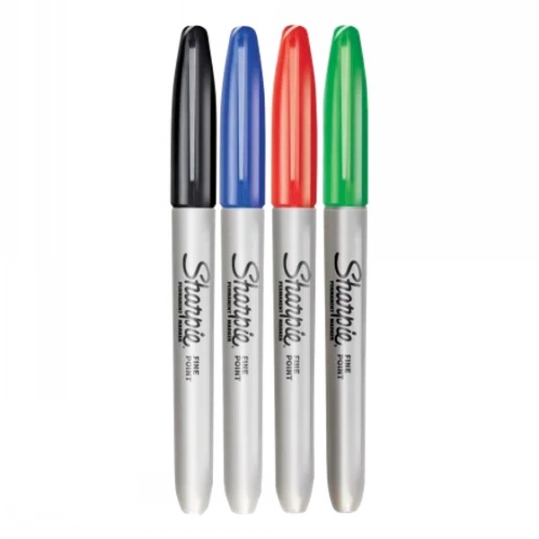 Sharpie Marker Pens Fine Tip Assorted 4 Pack