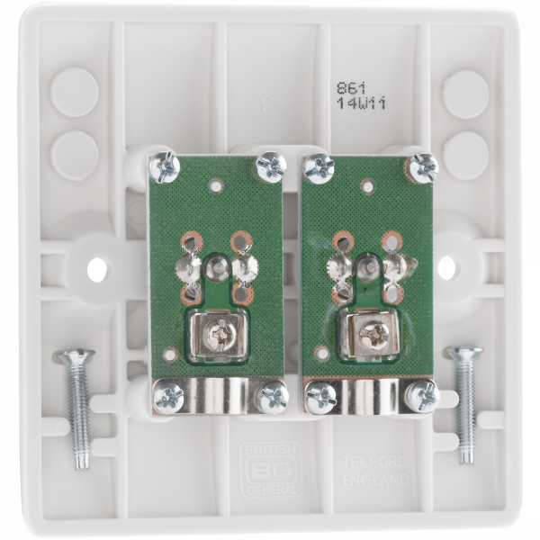 BG Rounded Edge Outlet 2 Gang Co-Axial Socket - Image 2