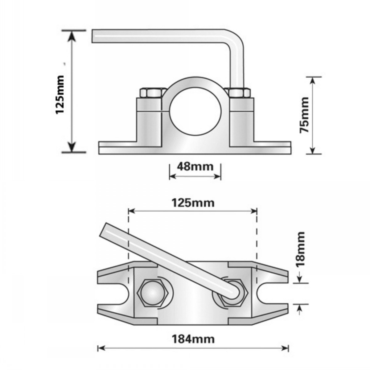Maypole Jockey Wheel Clamp Ribbed 48mm - Image 2