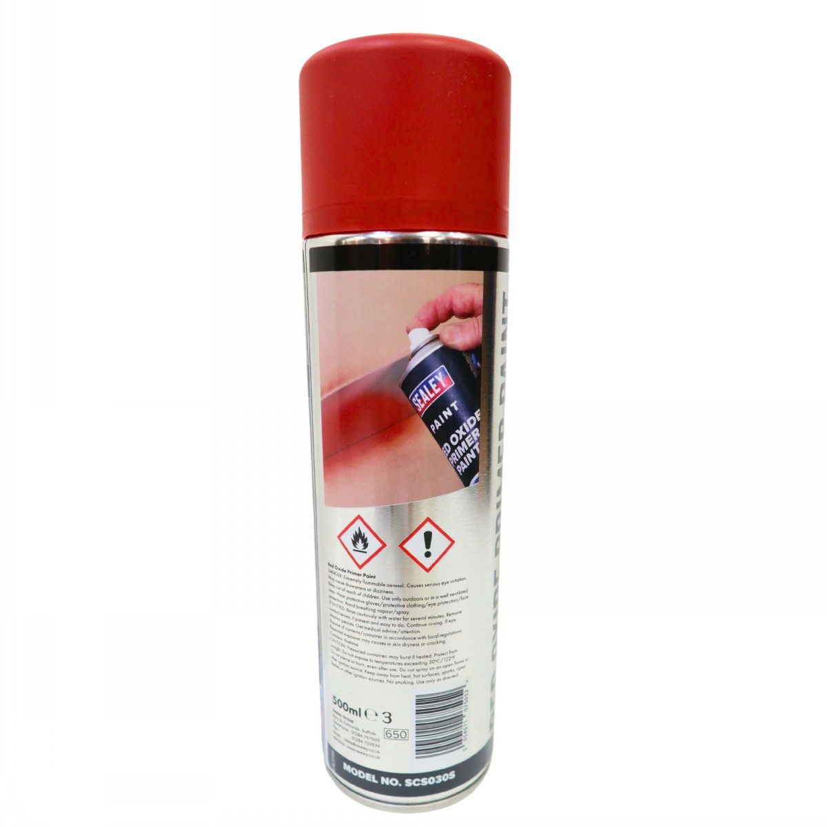 Sealey Red Oxide Primer Spray Paint 500ml - Image 2