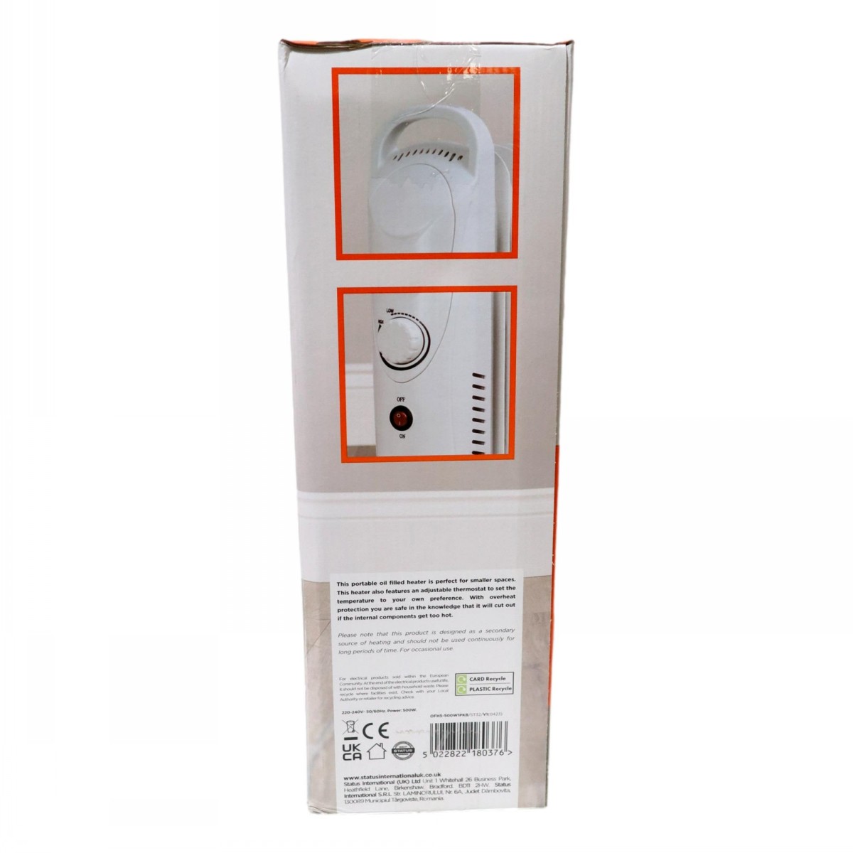 Status Oil Filled Radiator With Thermostat 5 Fin - Image 2