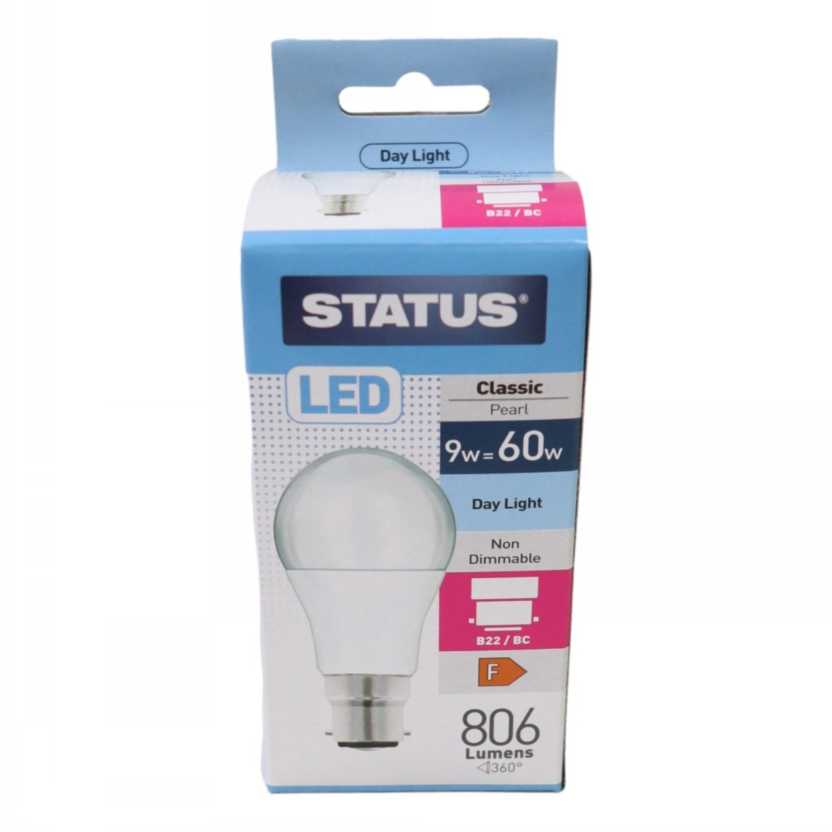 Status LED Light Bulb GLS Large BC 8w/60w
