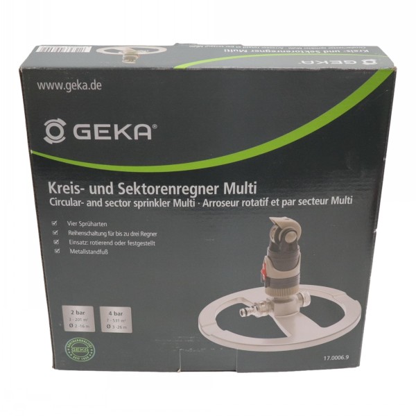 Geka Multi Circular Sprinkler 4 Spray Pattern