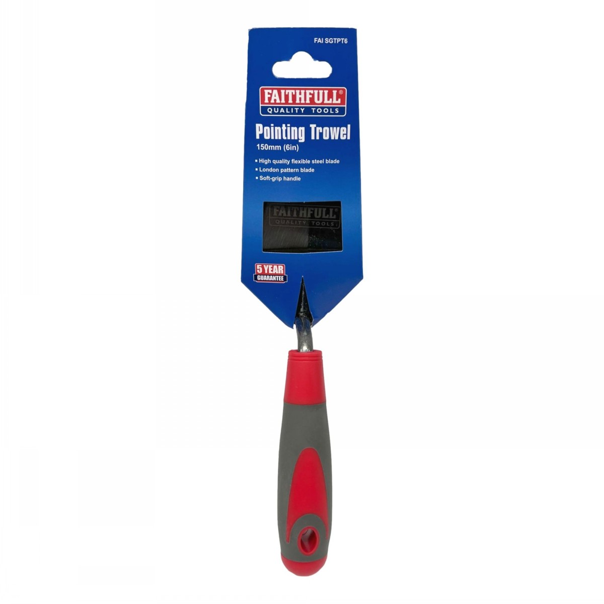 Faithfull Soft Grip Pointing Trowel 150mm - Image 2