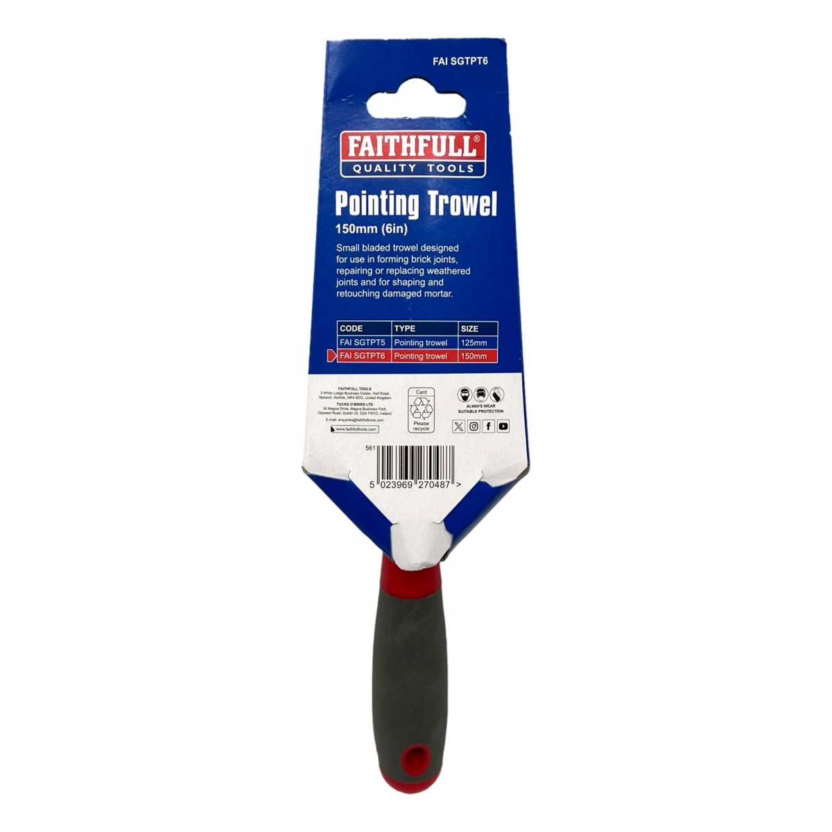Faithfull Soft Grip Pointing Trowel 150mm - Image 3