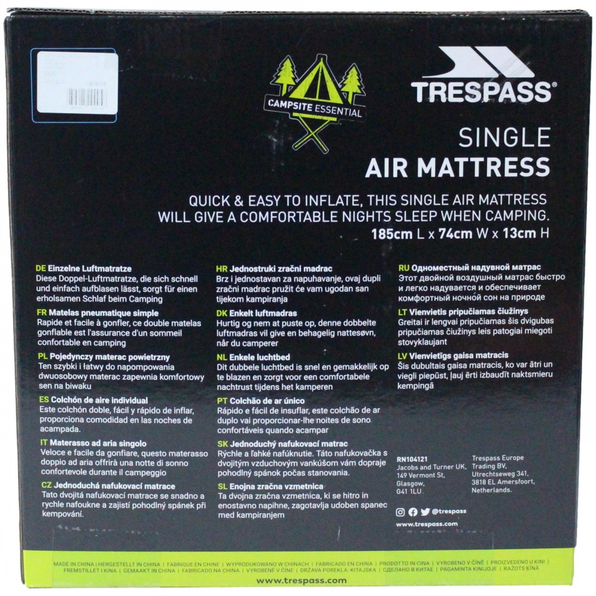 Trespass Blimp Soft Flock Air Mattress Single - Image 3