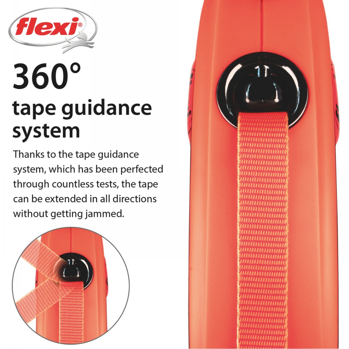 Flexi Extreme Tape Dog Lead Orange / Black - Image 3