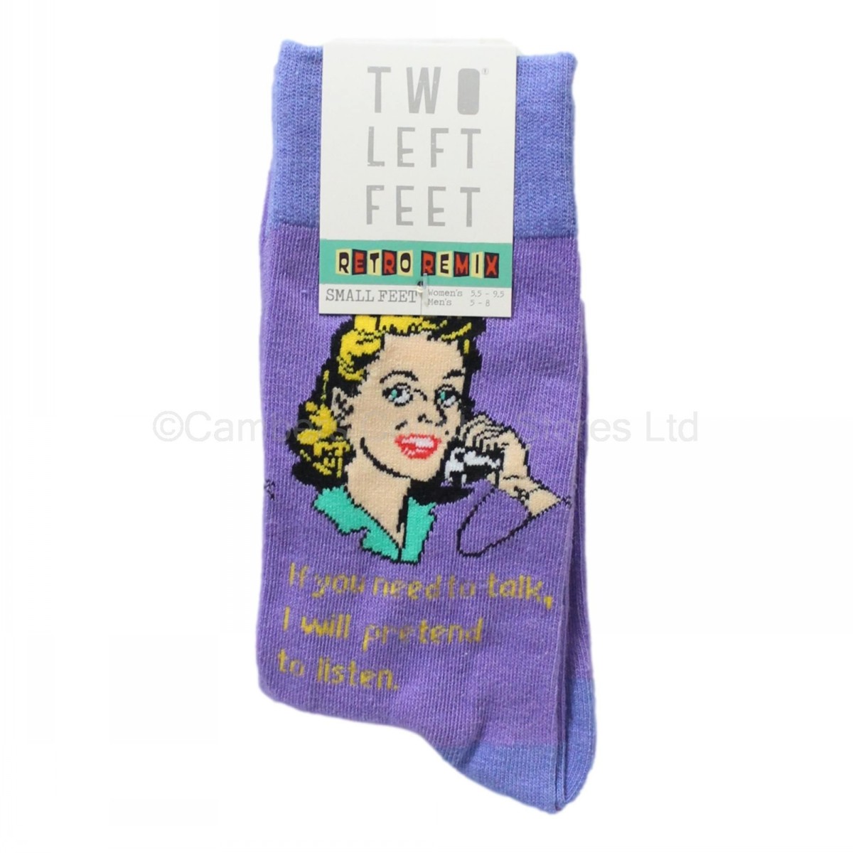 Two Left Feet Retro Socks Pretend To Listen