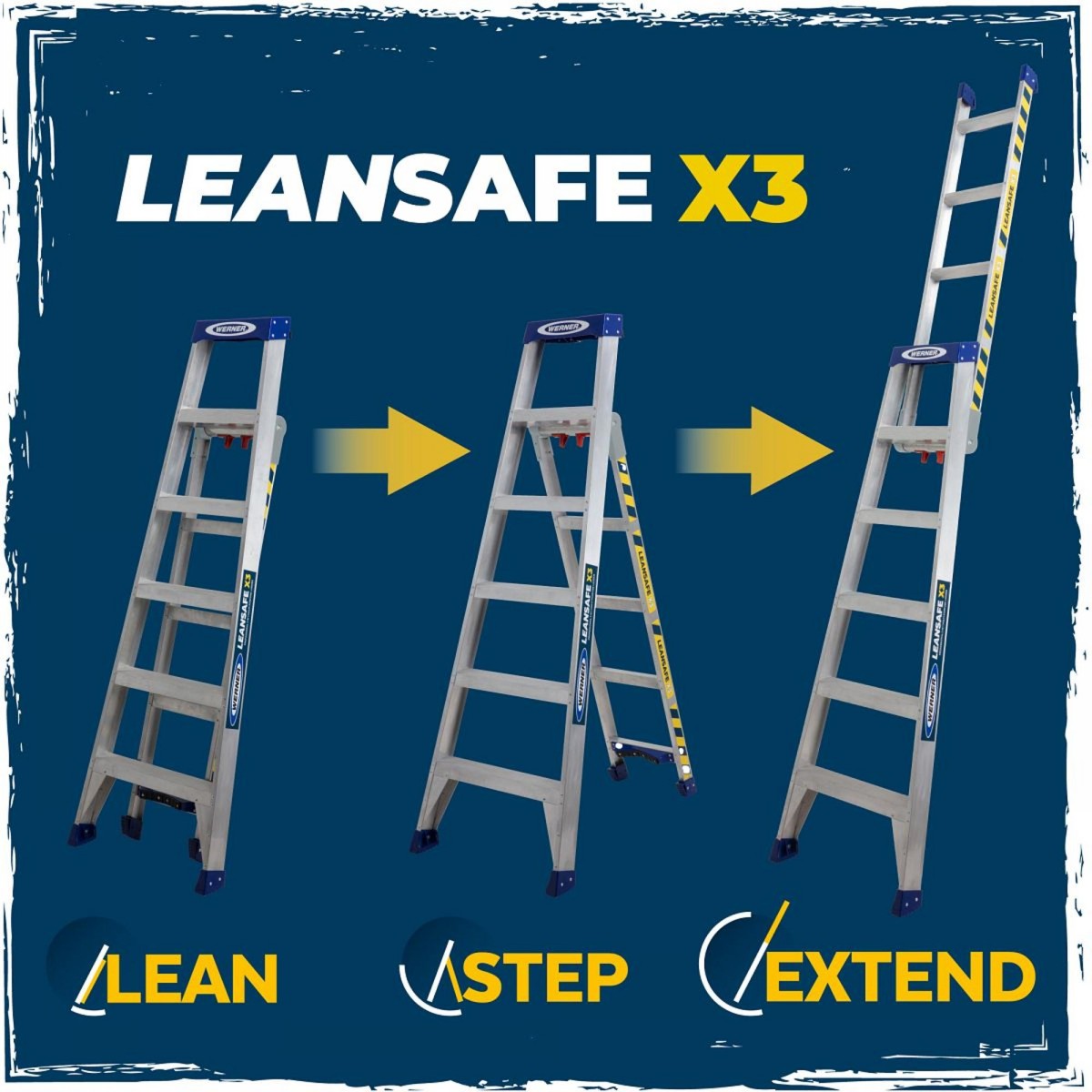 Werner Leansafe 3 Way Aluminium Ladder EN131 PRO - Image 7