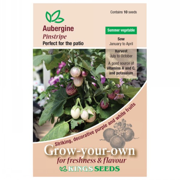 Kings Seeds Aubergine Pinstripe