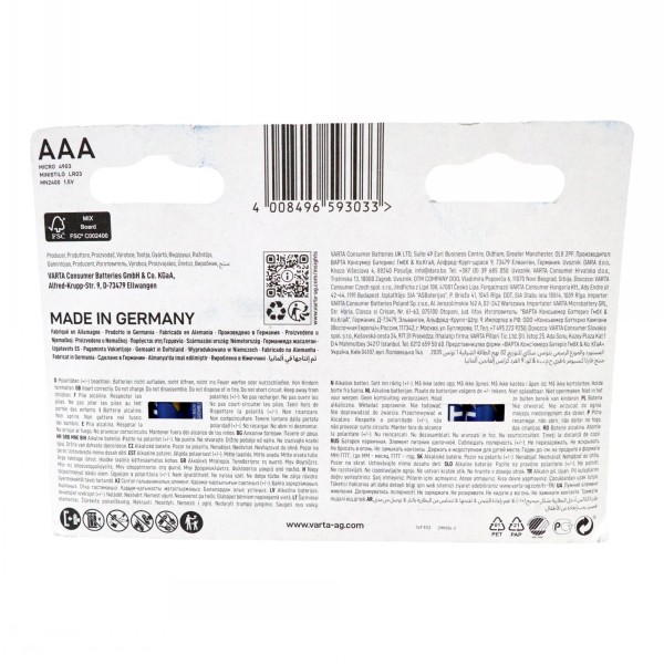 Varta Long Life Power Batteries AAA 12 Pack - Image 2