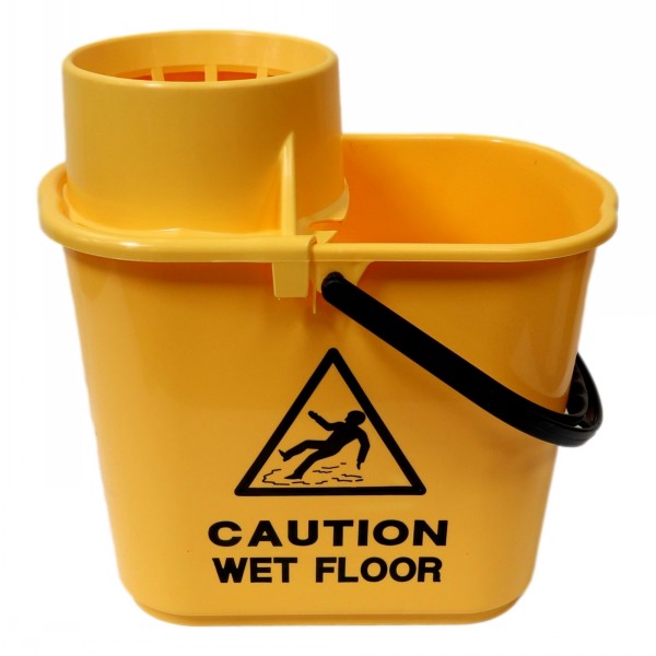 Caution Wet Floor Plastic Mop Bucket 15 Litre - Image 4