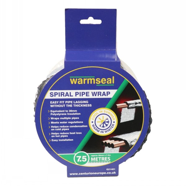 Warmseal Spiral Insulation Pipe Wrap 50mm x 7.5m