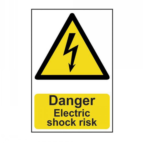 Spectrum Sign 200mm x 300mm Danger Electric Shock Risk