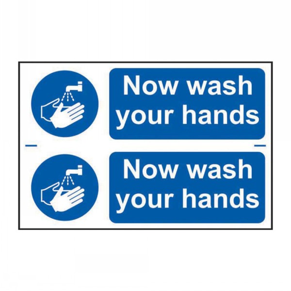 Spectrum Sign 200mm x 300mm Now Wash Your Hands