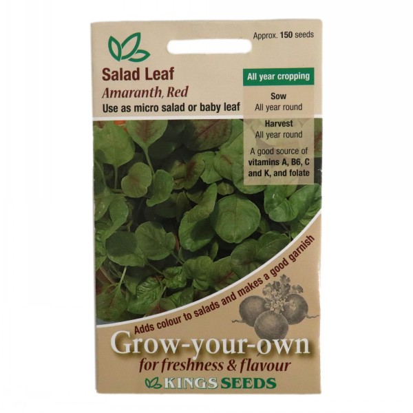 Kings Seeds Salad Leaf Amaranth Red