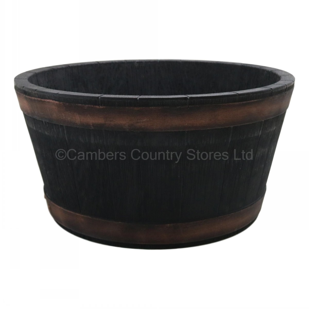 Sankey Plastic Planter Oakwood Barrel 50cm - Image 3