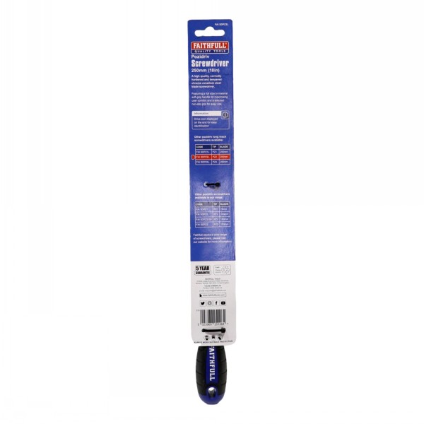Faithfull Screwdriver Pozidrive PZ2 x 250mm - Image 2