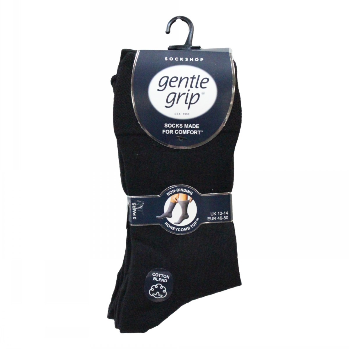 Sock Shop Men's Gentle Grip Socks 3 Pairs Plain
