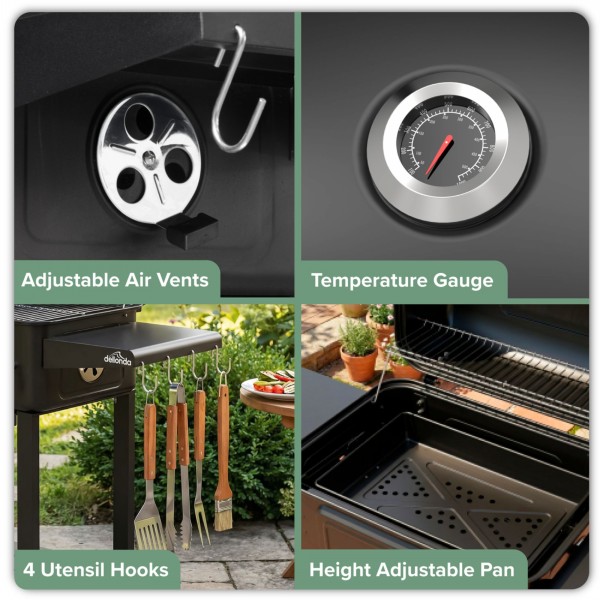 Dellonda BBQ Charcoal Grill Smoker - Image 3