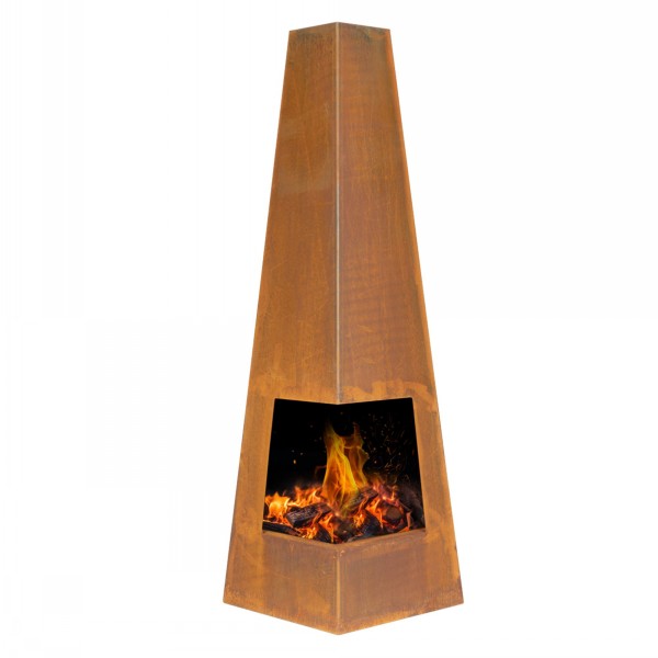 Dellonda Outdoor Wood Burner Heater Corten Steel - Image 2