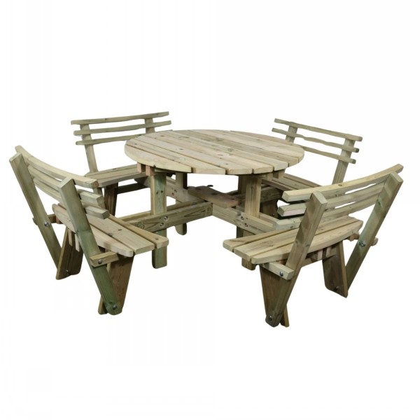 CVF Westwood Picnic Table 8 Person Round With Backrest - Image 3