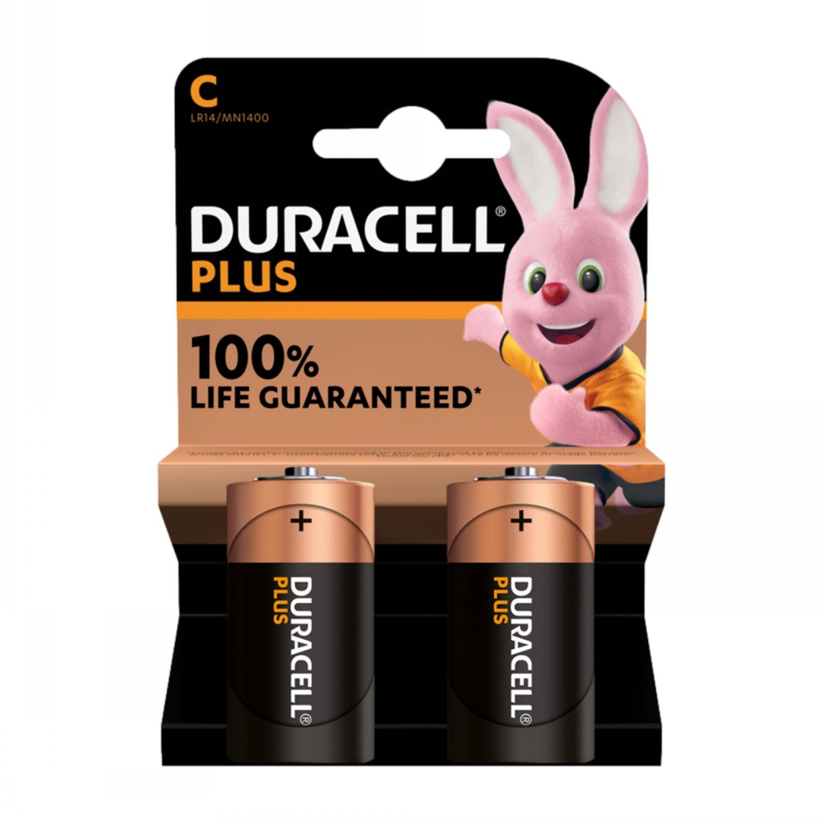 Duracell Plus Power Batteries C x 2 Pack