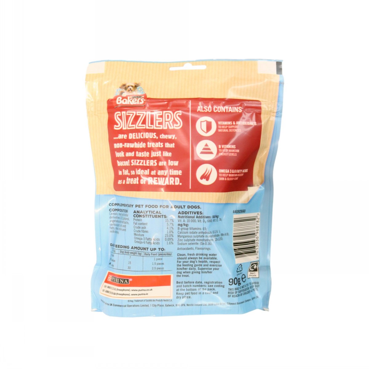 Bakers Treats Sizzlers Bacon 90g PM - Image 2