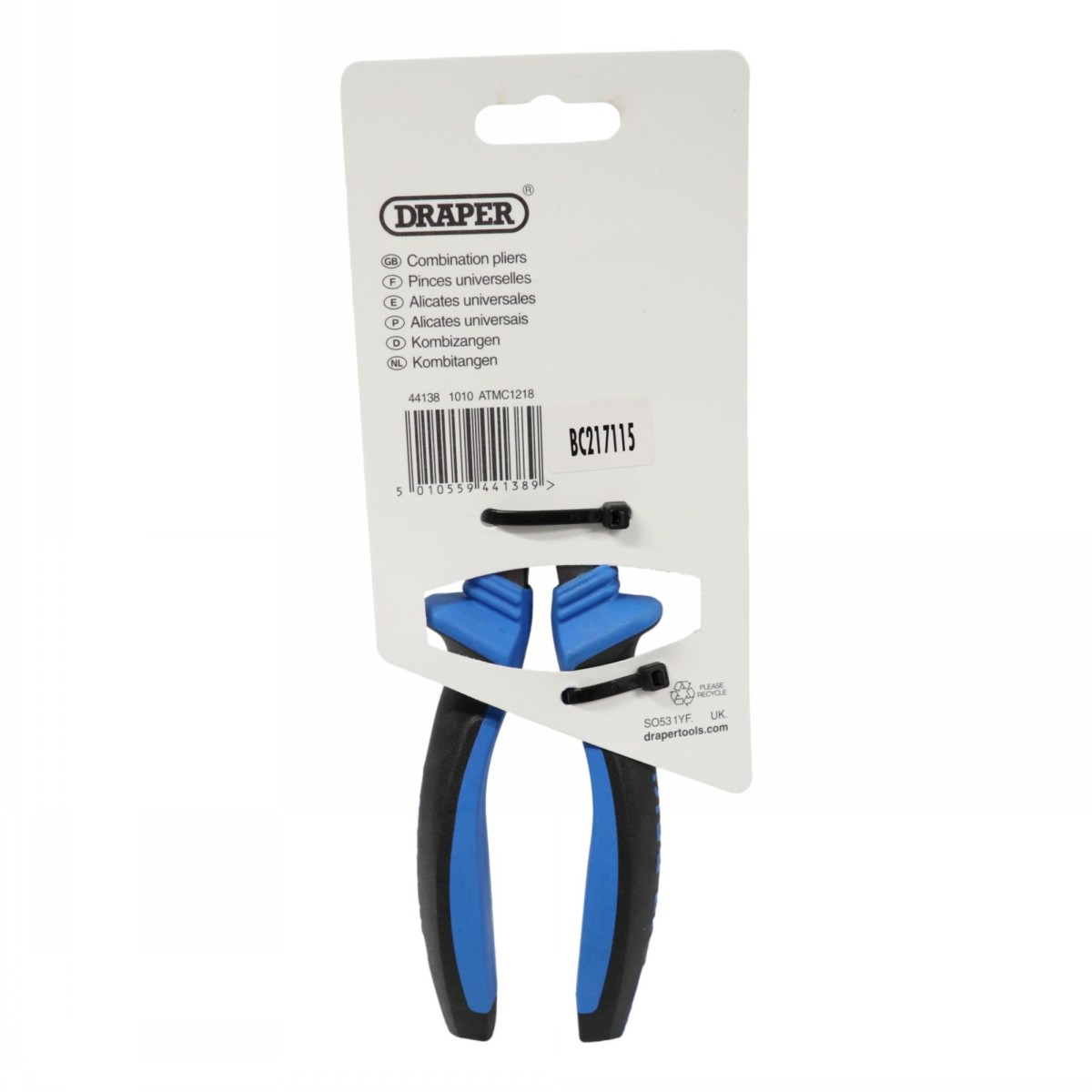 Draper Combination Pliers Soft Grip 180mm - Image 2