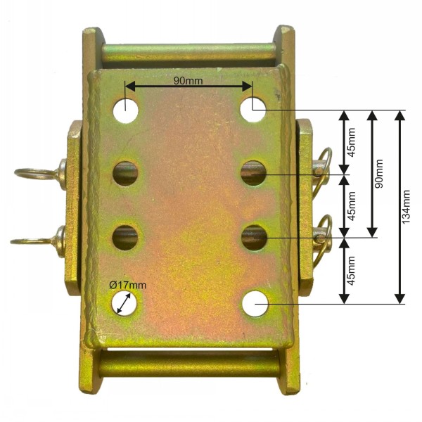 Tow Hitch Height Adjuster 2 Pin 270mm - Image 3