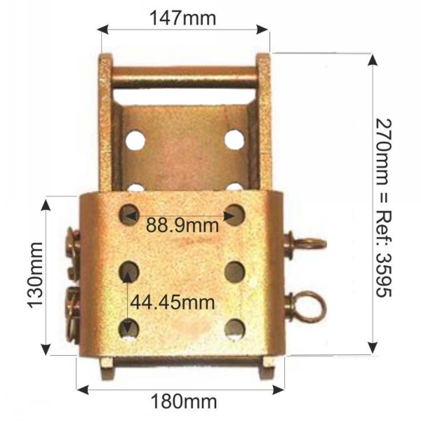 Tow Hitch Height Adjuster 2 Pin 270mm - Image 4