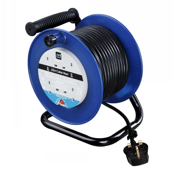 Masterplug Extension Lead Cable Reel 4 Gang 240v 25m