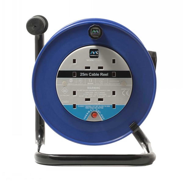 Masterplug Extension Lead Cable Reel 4 Gang 240v 25m - Image 2