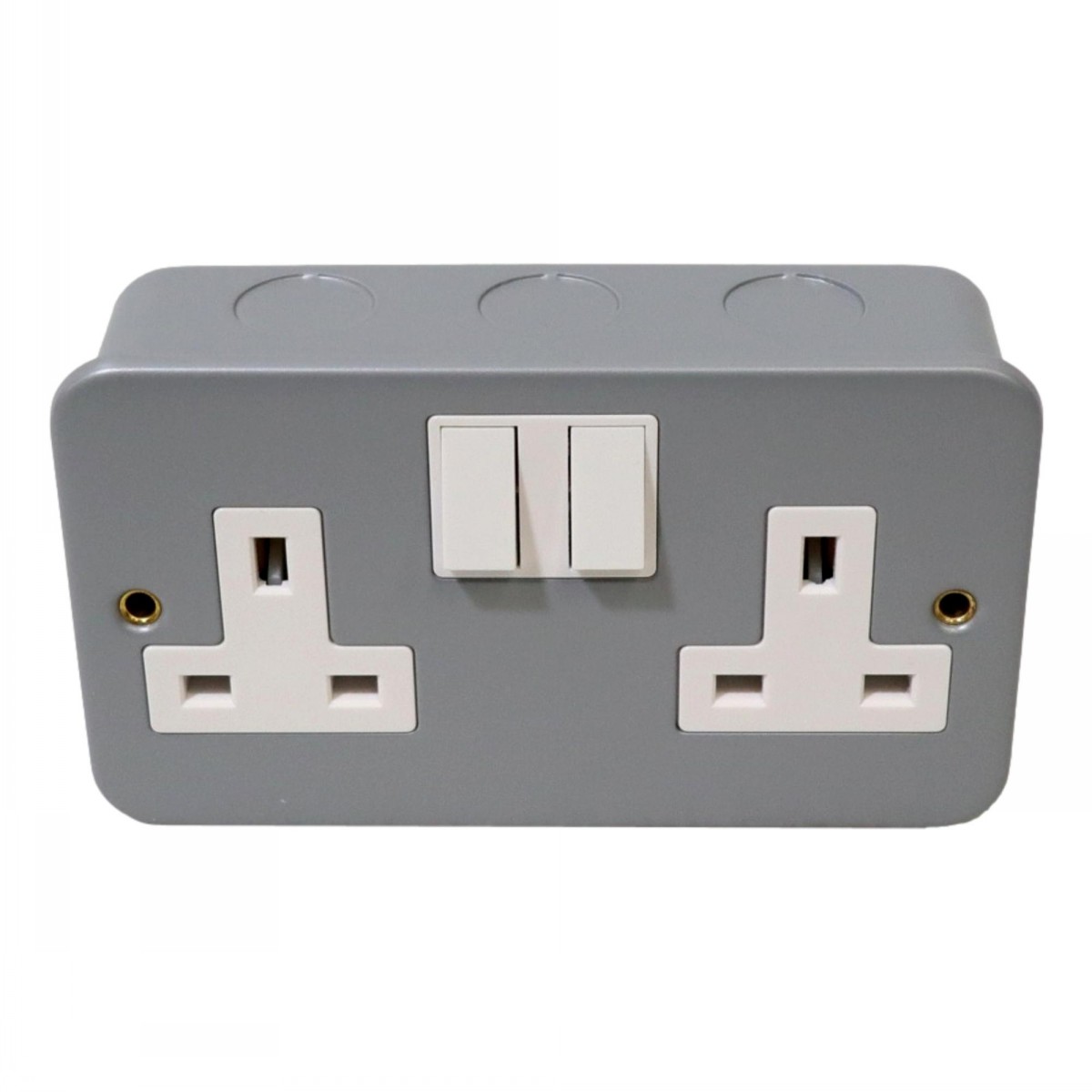 Status Metal Clad Wall Socket 13 Amp 2 Gang