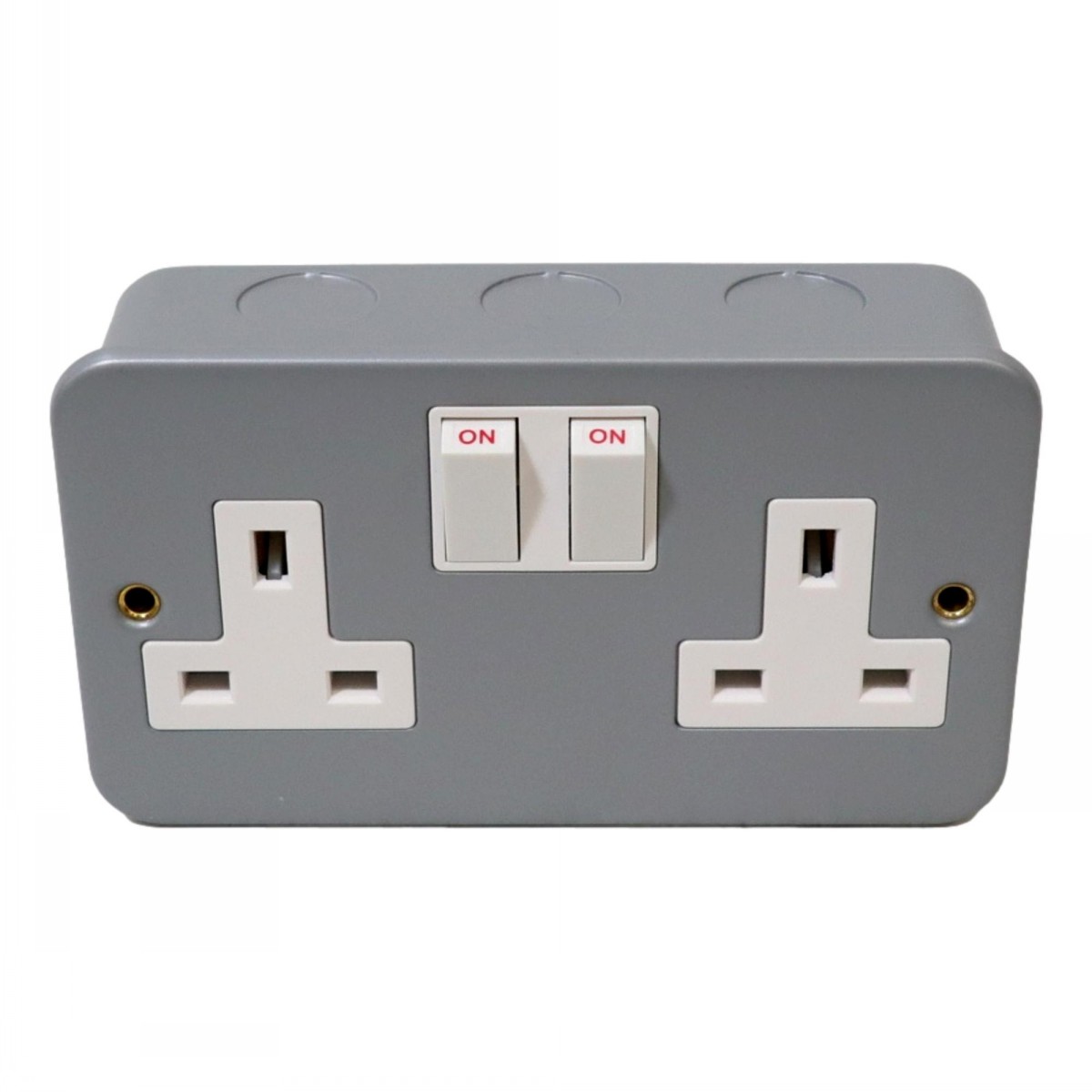 Status Metal Clad Wall Socket 13 Amp 2 Gang - Image 2