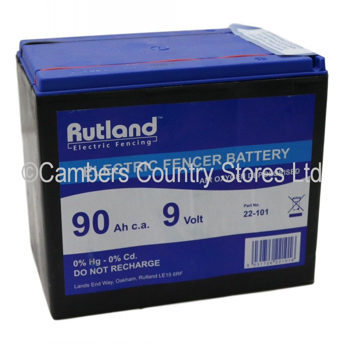 Rutland Electric Fence Battery 9v 90Ah