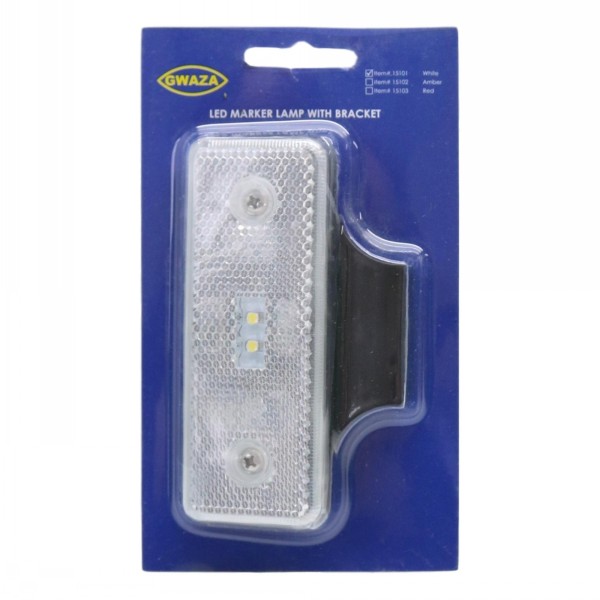 LED Side Marker Lamp With Bracket White 12/24v