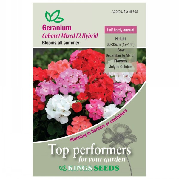 Kings Seeds Geranium Cabaret Mixed F2