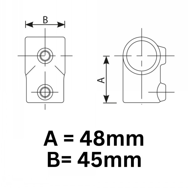 Tubeclamp Galvanised Steel Fitting Short Tee - Image 2