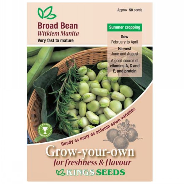 Kings Seeds Broad Bean Witkiem Manita