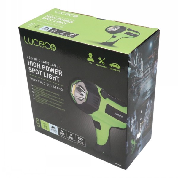 Luceco Rechargeable LED High Power Spotlight Torch - Image 2