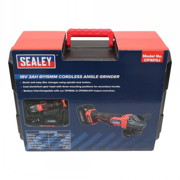 Sealey 18v Cordless Angle Grinder Battery & Charger - Image 2